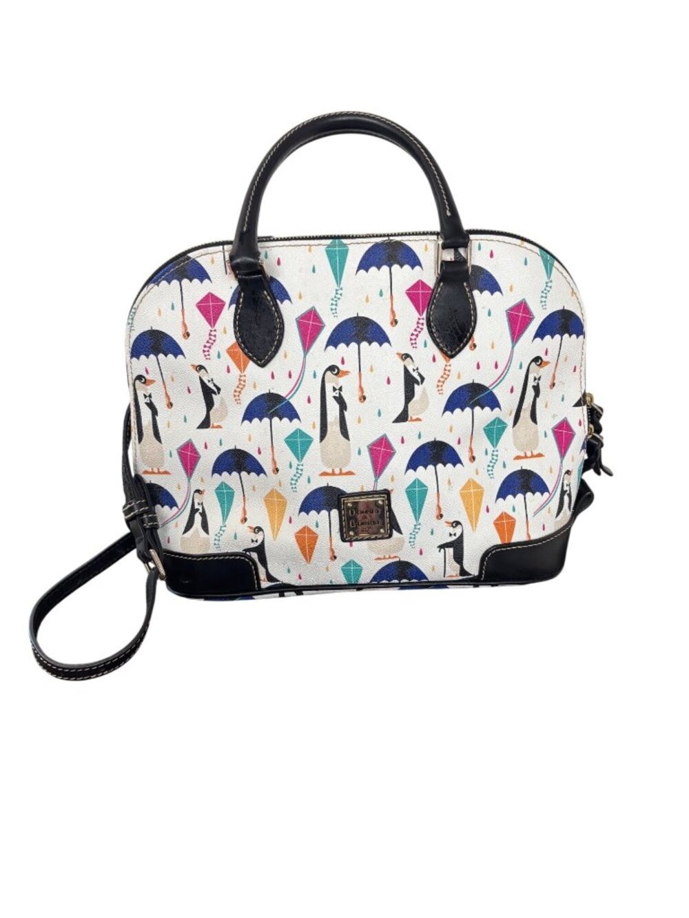 Dooney & Bourke 2018 Disney Mary Poppins Penguin Print Domed Satchel Bag
